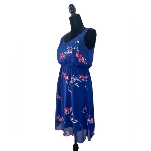 Old Navy Sleeveless Blue Pink Floral Midi Sundress Size SP - Picture 1 of 9